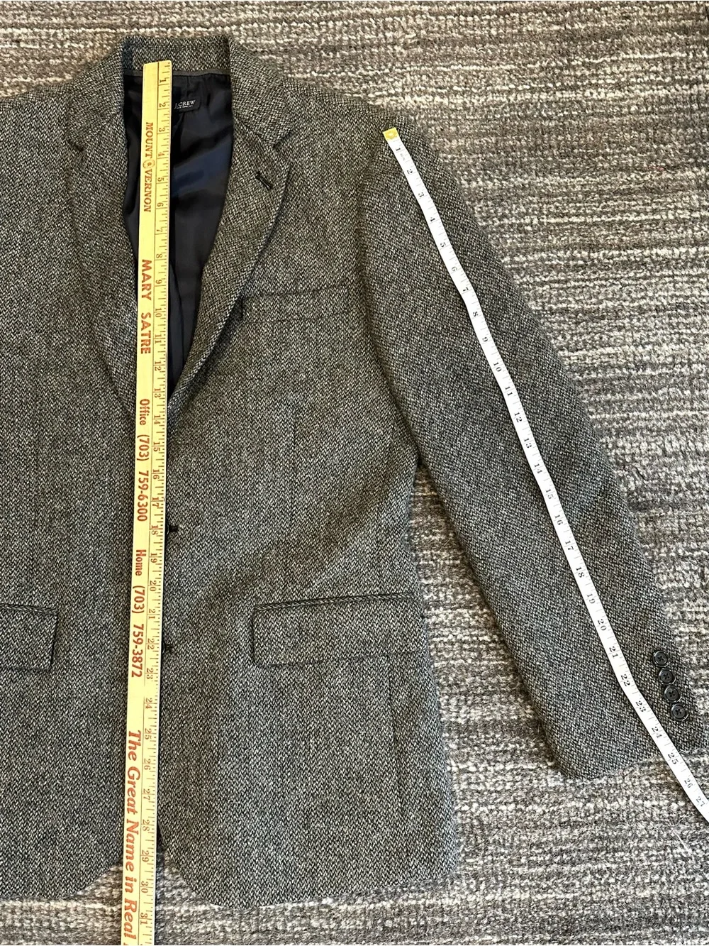 J.Crew Tweed Ludlow Jacket Size 38R English Wool Yorkshire By Moon Gray Multi